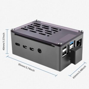 GeeekPi Aluminum NAS Case for Raspberry Pi 4 with PWM Fan and M.2 SATA SSD Adapter Board, Pi 4 Passive Aluminum Alloy Case with 3510 Ultra-Quiet Cooling Fan for Raspberry Pi 4 Model B Only