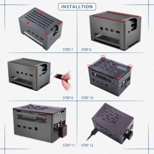 GeeekPi Aluminum NAS Case for Raspberry Pi 4 with ICE Tower Cooler and M.2 SATA SSD Adapter Board, Pi 4 PWM Cooling Fan with Heatsink for Raspberry Pi 4 Model B Only