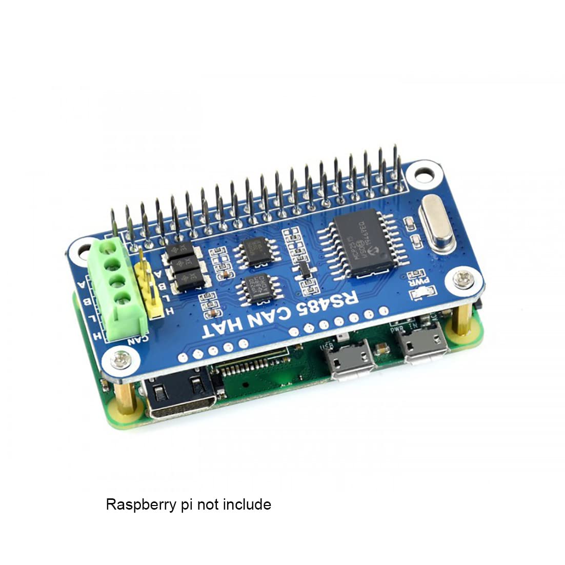 Coolwell Waveshare RS485 CAN HAT for Raspberry Pi 4B+ 4B 3B+ 3B 2B+ Zero W WH Communicate via RS485/CAN Onboard Controller MCP2515 Transceiver SN65HVD230