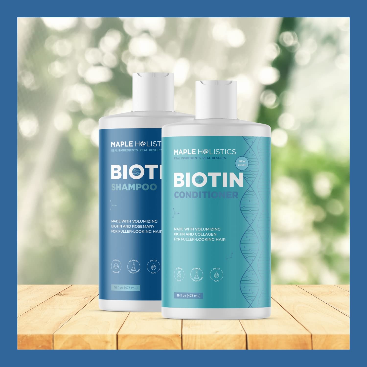 Biotin Shampoo and Conditioner with Scrubbers - Hair Shampoo Brush and Scalp Exfoliators with Volumizing Shampoo and Conditioner Set made with Rosemary Essential Oil and Biotin for Thinning Hair 16oz