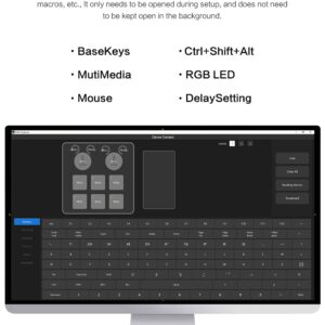 6 Key 2 Knob Macro Keyboard Programmable Wired/Bluetooth /2.4G Receiver 400mAh One Handed Gaming Keyboard With Software Macro Keyboard with macro Keys ,Hot-Swap Switch RGB For Photoshop,Gaming