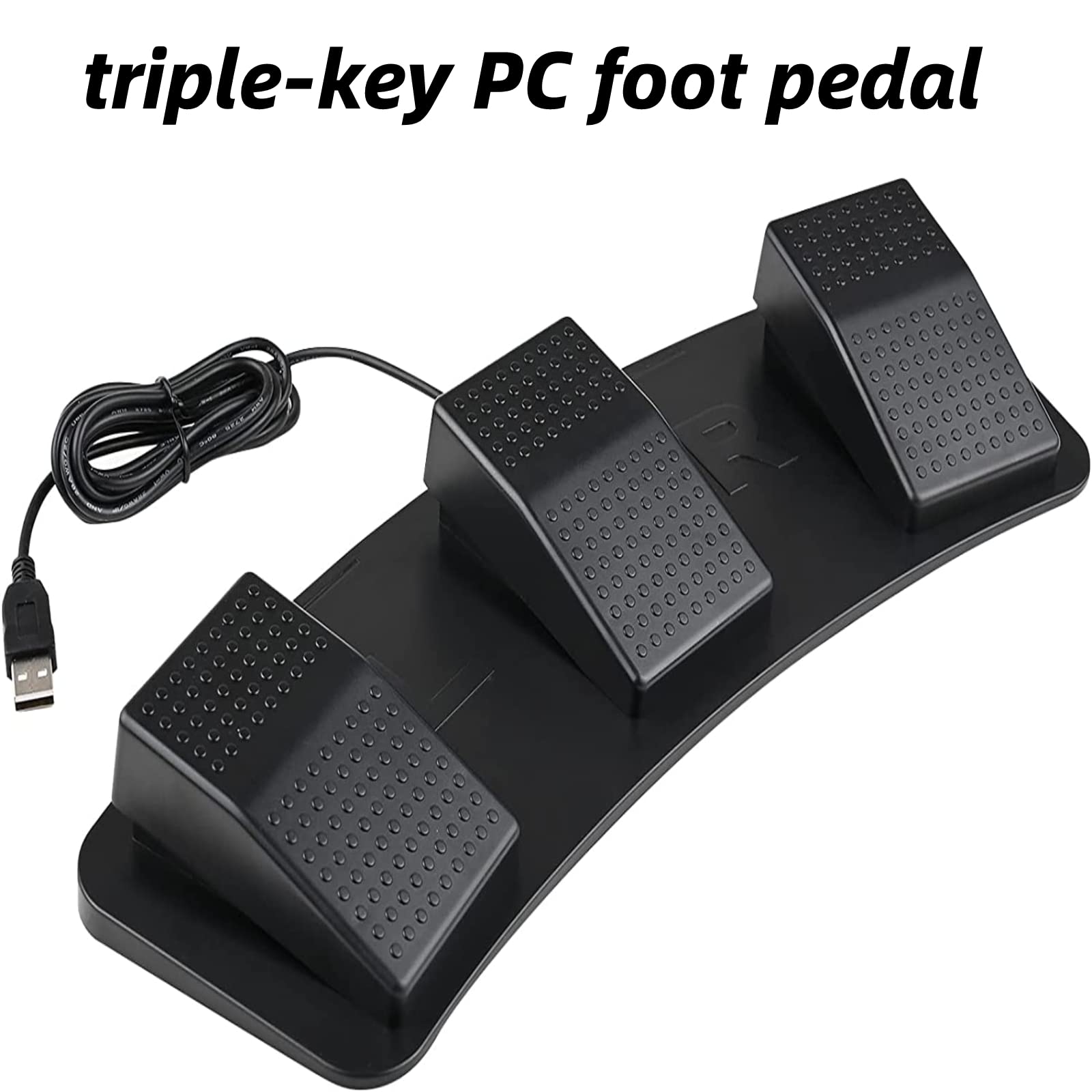 Hoffnugshween USB Foot Pedal:3-key PC Switch Control Keyboard Actions HID Programmable Shortcuts Custom Combinations Hotkeys for Gaming & Transcription Mouse Controller Button for PC Switch Computer