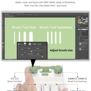 6 Key 2 Knob Macro Keyboard Programmable Wired/Bluetooth /2.4G Receiver 400mAh One Handed Gaming Keyboard With Software Macro Keyboard with macro Keys ,Hot-Swap Switch RGB For Photoshop,Gaming