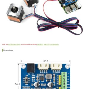 Coolwell Waveshare Stepper Motor HAT for Raspberry Pi 4B+ 4B 3B+ 3B 2B+ Zero W WH Jetson Nano Dual DRV8825 Motor Controller up to 1/32 Microstepping Drives Two Stepper Motors