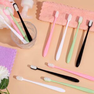 Pinkunn 36 Pcs Soft Bristle Toothbrush Micro Nano Manual Toothbrush with 20, 000 Bristles for Sensitive Gums Adult Family, 4 Colors(White Bristles)