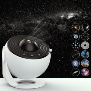 star projector,planetarium galaxy projector for bedroom decor,starry sky night light with 4k replaceable 12 galaxy discs,timed night light projector for kids,home theater,ceiling,room decoration