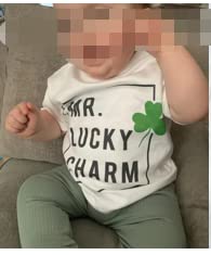 Toddler Baby Boy St Patricks Day Outfit Mr Lucky Charm Clover Short Sleeve T-shirts Green Pants Summer Clothes (Green# Mr Lucky Charm, 6-12 Months)