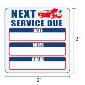 Oil Change Stickers 250 Pcs Per Roll-Service Reminder Stickers-2 inches x 2 inches Premium Clear Stock-Windshield Stickers-Checkered Flag- Peel & Write and Stick with No Residue Car Sticker