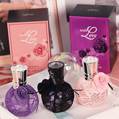 NSRA 100ml France Golden Lure Lace Women Perfume, Pheromone Perfume for Women Attract Men, Golden Lure Cologne Golden Lure Pheromone Perfume Spray (Purple)