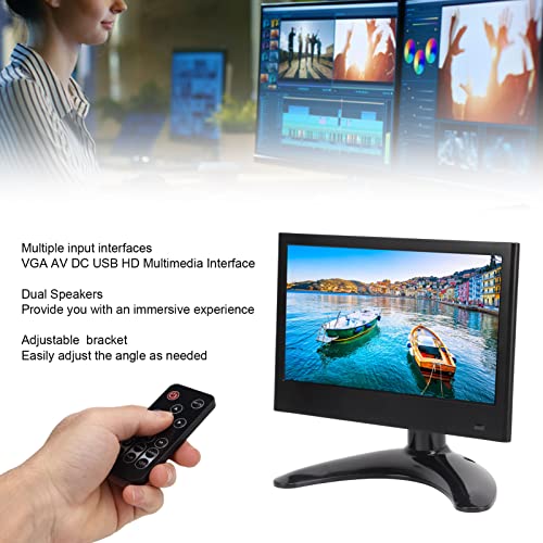 CHICIRIS Gaming Monitor, 1024x600 VGA AV DC USB Portable Monitor 7 Inch for Office (US Plug)