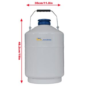 CryoKING Liquid Nitrogen Tank Cryogenic Container Aluminum Alloy Portable Dewar Series 6L with 6 Canisters