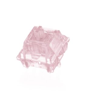 kiiboom linear 38gf pink rose mechanical keyboard switch, 5 pin keyboard switch with pc stem, translucent pc housing, 35 pieces for gaming diy keyboard