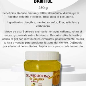 Ubslim Gel reductivo de gengibre y Bamitol quema grasa 100% Natural