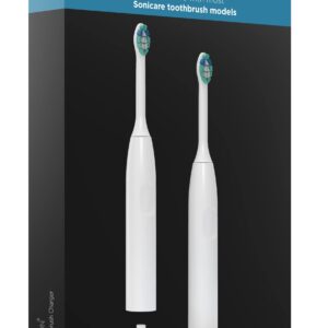 Galvanox Dual Toothbrush Charger for Philips Sonicare Electric Toothbrushes - Replacement for HX6100 Works with Protective Clean 4100, 6100, Kids Models & More (Waterproof Charging Base) 2-in-1