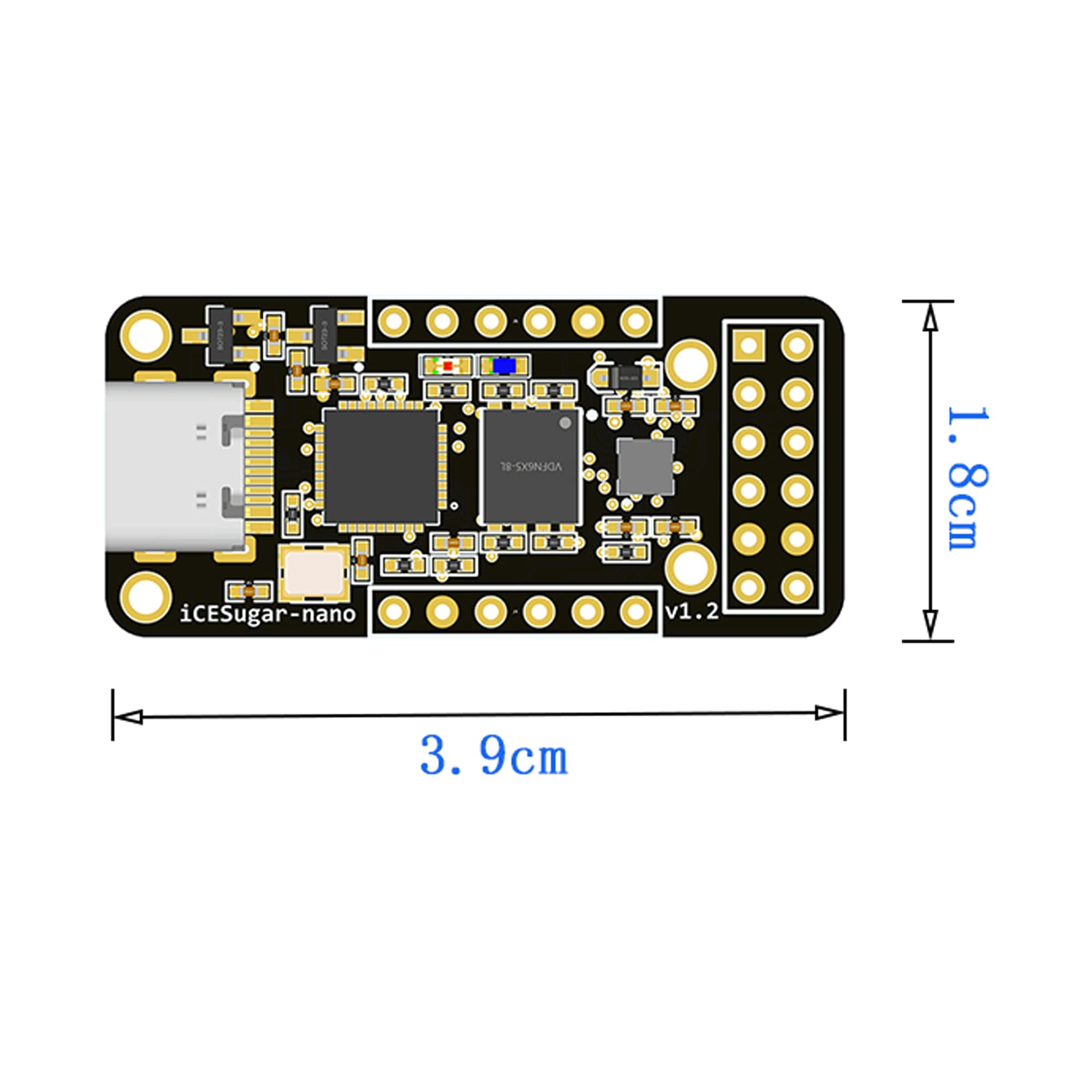 iCESugar-nano FPGA Development Board Open Source RISC-V iCE40LP1k Standard PMOD Connector (iCESugar-nano)