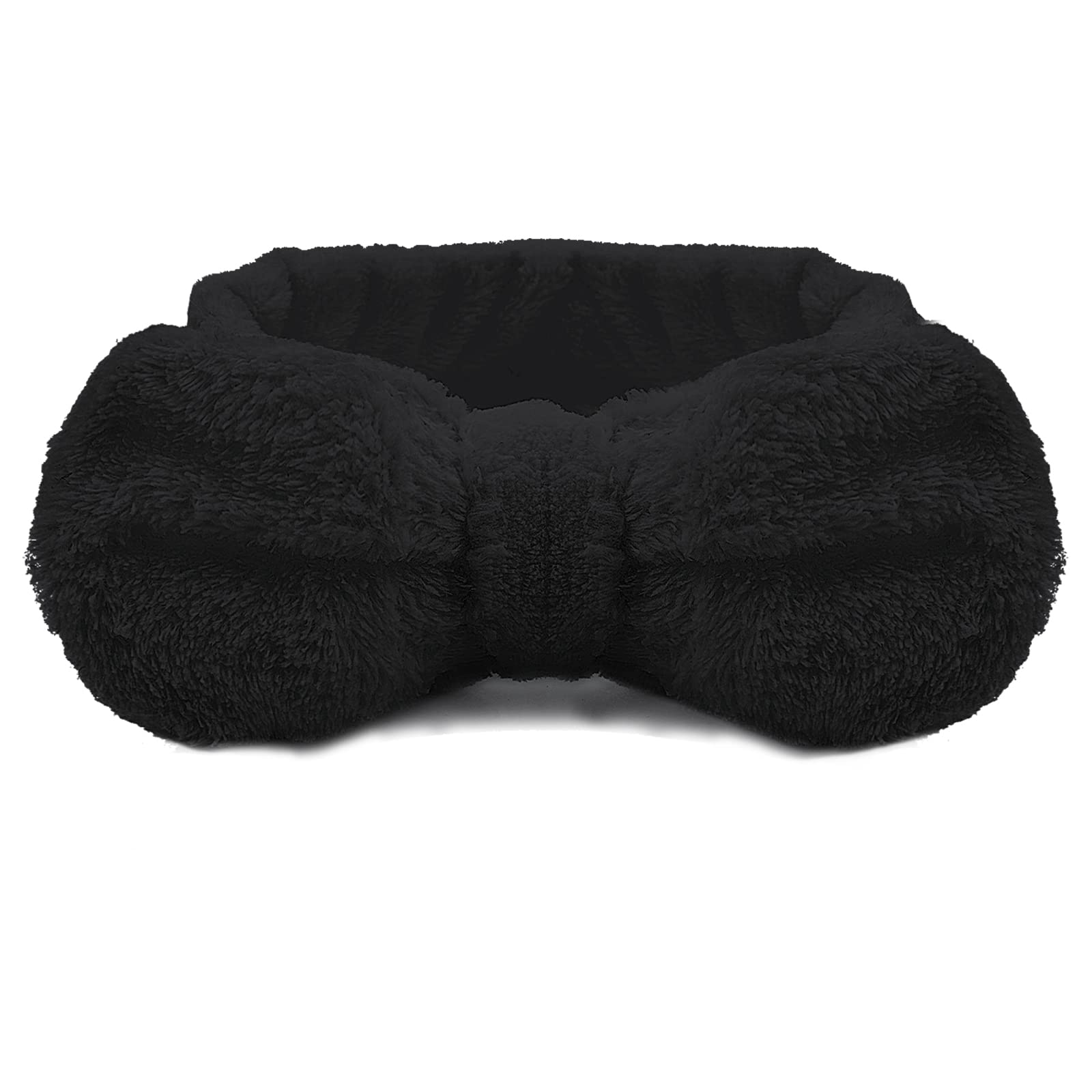 WLLHYF Spa Headband Bow Hair Band Facial Makeup Head Band Microfiber Soft Coral Fleece Head Wraps Elastic Skincare Headbands for Women Girls Washing Face Beauty (Black)