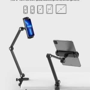 ULANZI Select Tablet Holder Desk Stand - HP006 Aluminum Tablet Mount for Bed Flexible Arm Multi-Angle 360° Rotation 2 Positioning Holes for 4.7''- 13'' Tablet