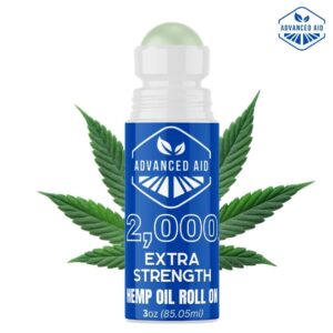 Advanced Aid: Extra Strength 2000mg Hemp Extract Roll On Menthol, Non-GMO Ultra-Pure Organic Made in The USA 90ml Read Description