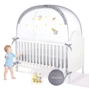 safety crib tent to keep baby from climbing out,woderful breathable pop-up mosquito net protable baby tent for baby travel