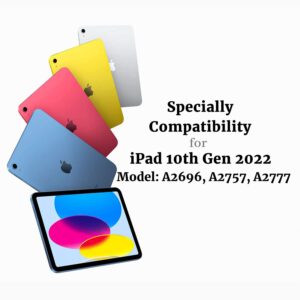 TopEsct Case for iPad 10th Generation 10.9 inch 2022, Built in Screen Protector & Pencil Holder, Shockproof Kids Case Cover for iPad 10 Gen Comes with Adjustable Shoulder Strap(Rainbow)