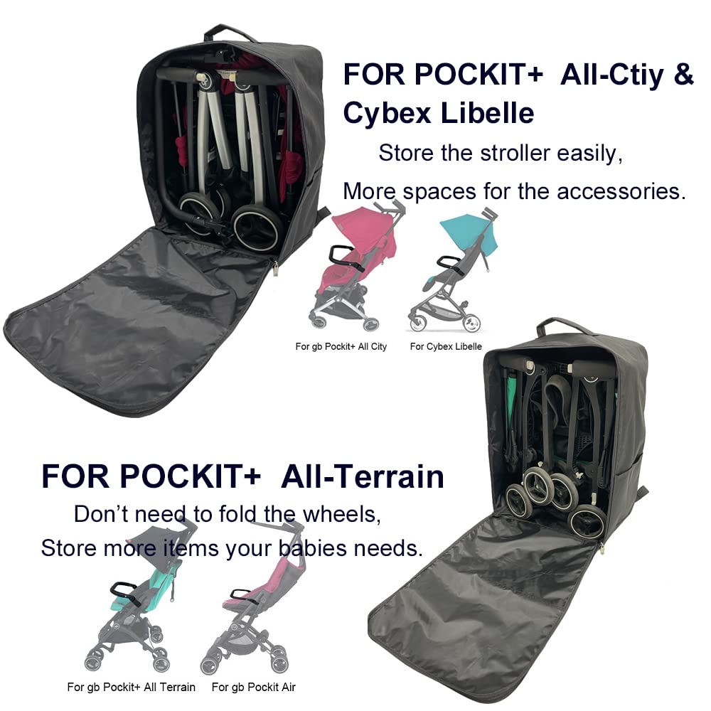 AICTIMO Baby Stroller Accessories Travel Bag, Knapsack, Buggy Storage Bag Compatible With Cybex Libelle, gb Pockit+ All-city and gb Pockit+ All-Terraim Pram