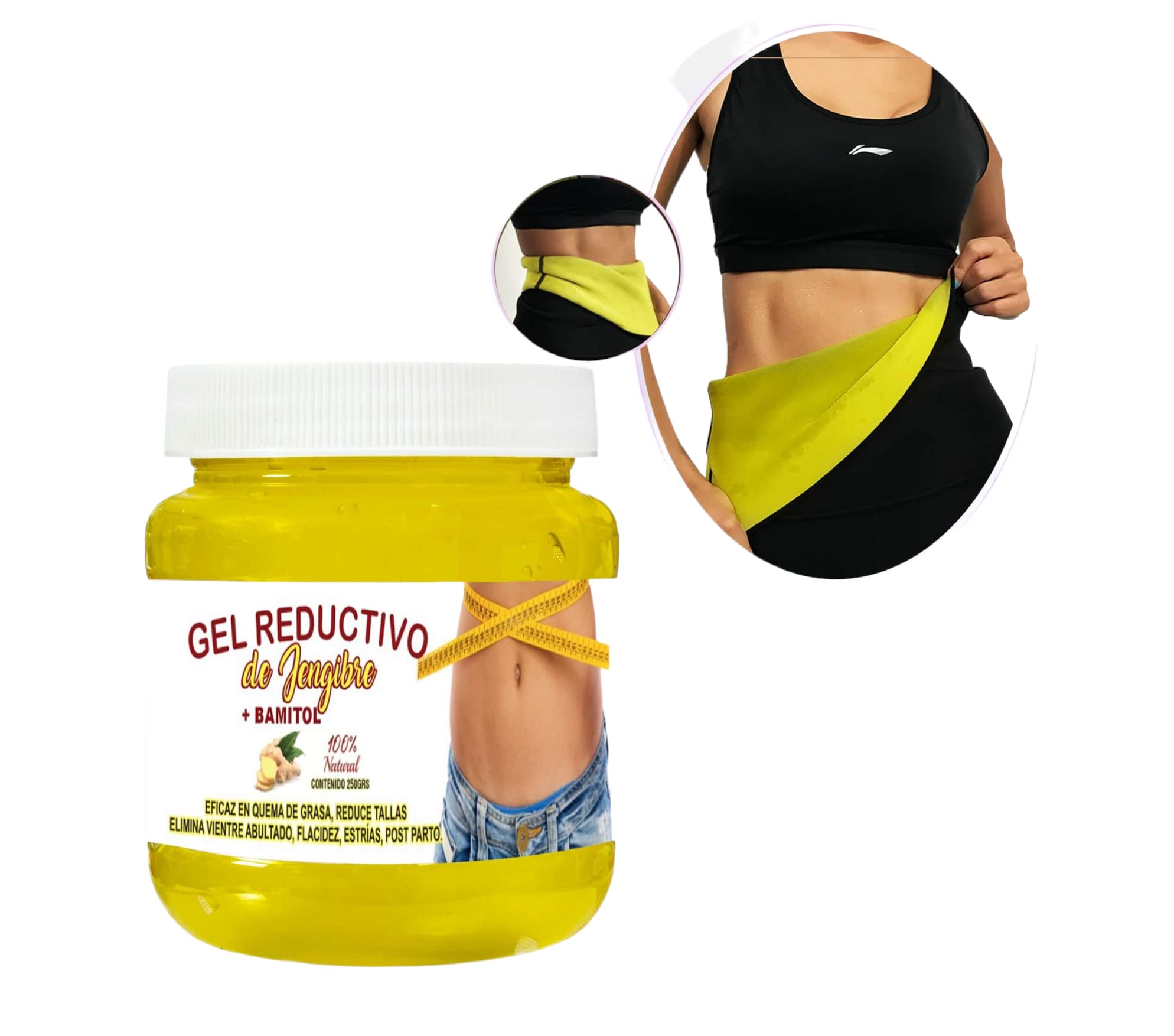 Ubslim Gel reductivo de gengibre y Bamitol quema grasa 100% Natural