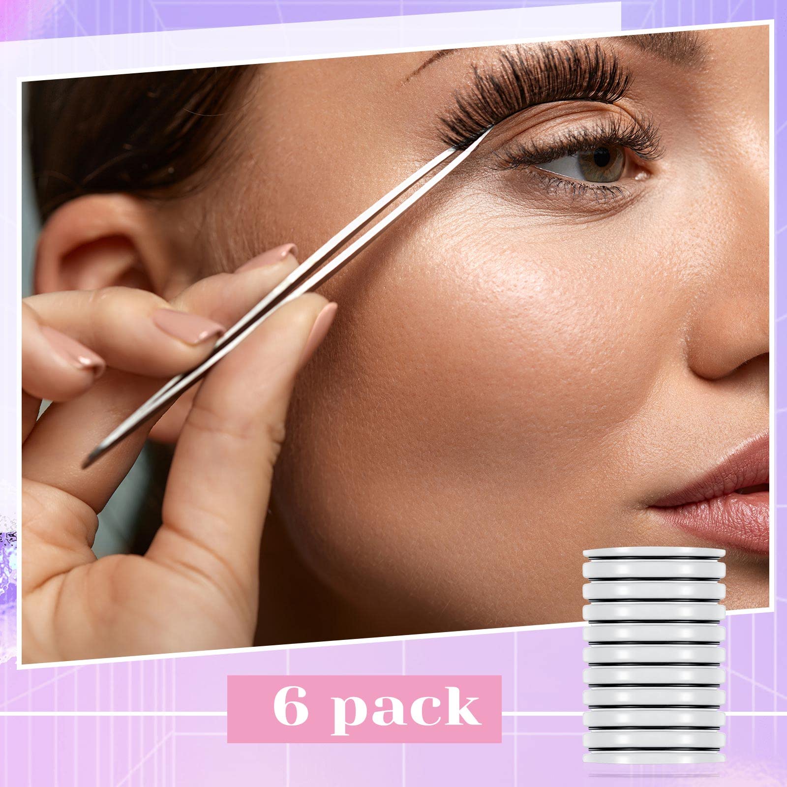 60 Pieces Self Adhesive Lashes Strips for Fake Eyelashes, Reusable False Lashes, No Glue or Eyeliner Needed, Suitable for Most Strip False Eyelashes