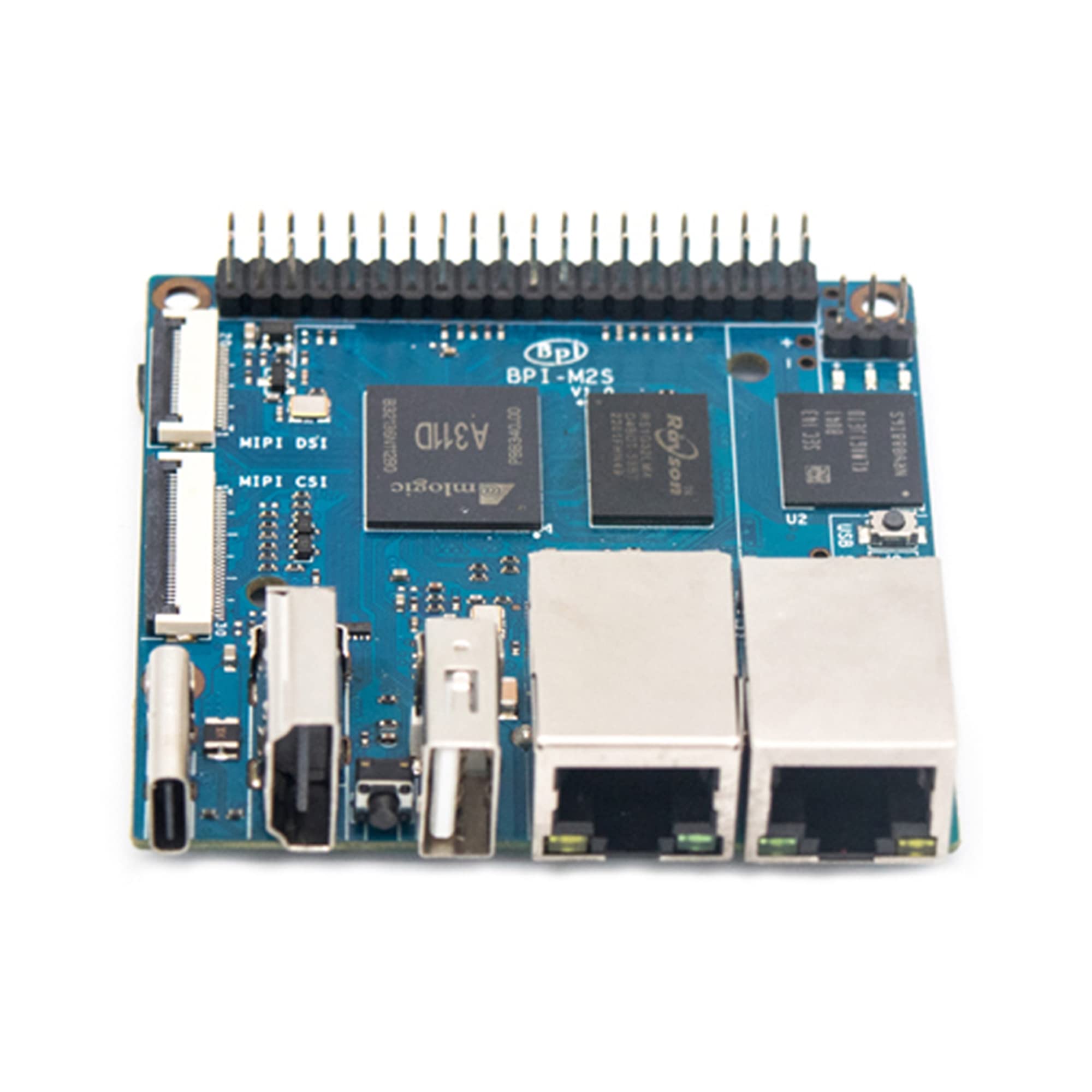 Banana Pi BPI-M2S SoC Amlogic A311D and S922X Hexa-core 4GB LPDDR4 RAM 16GB eMMC Video HDMI 2.1 4Kp60 OS Ubuntu Debian Android (Amlogic A311D, No Mental Case)