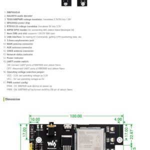 Coolwell Waveshare SIM7600G-H 4G HAT for Jetson Nano 4G/3G/2G/GNSS Expansion Board Global Applicable Supports Global LTE CAT4 up to 150Mbps