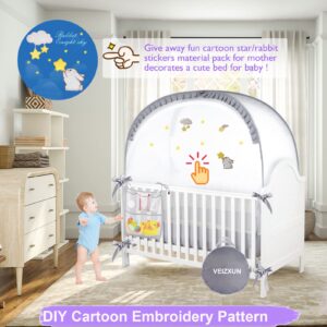 Safety Crib Tent to Keep Baby from Climbing Out,Woderful Breathable Pop-up Mosquito Net Protable Baby Tent for Baby Travel