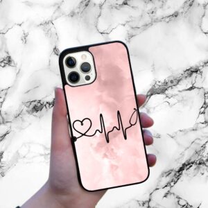 Medicine Hospital Heartbeat Stethoscope Heart Medical Nurse Case - Compatible with iPhone 14 - Durable Non-Slip TPU Rubber Shockproof Slim Case (14)