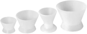 denfactory 4pcs/set self-solidifying cups dental lab silicone mixing cup rubber mixing bowl