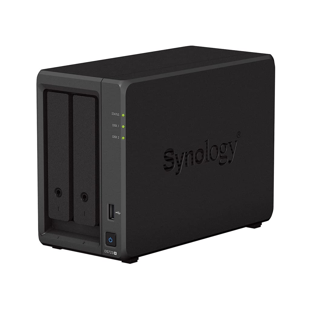 Synology DS723+ 2-Bay Diskstation NAS (AMD Ryzen™ 4 Threads R1600 Dual-Core 2GB Ram 2xRJ-45 1GbE LAN-Port) 12TB Bundle with 2X 6TB Seagate IronWolf