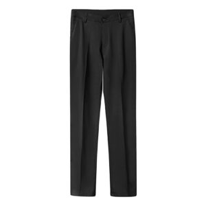 men's slim fit stretch pant classic solid color casual suit pant lightweight business comfort trousers (black,30)