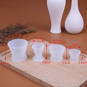 DenFactory 4pcs/Set Self-solidifying Cups Dental Lab Silicone Mixing Cup Rubber Mixing Bowl