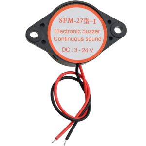 MEETOOT Piezo Electric Tone Buzzer Alarm DC 3-24V 30x15mm High Decibel Continuous Sounder Electronic Buzzer Alarm for Physics Circuits Continuous Sound