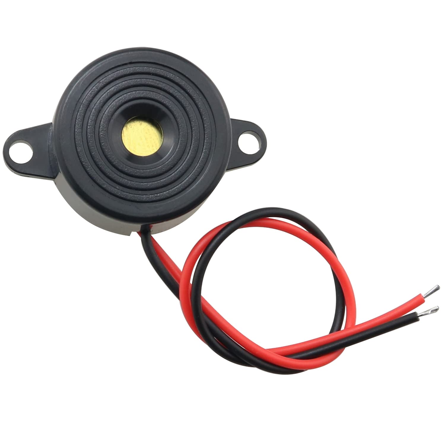 MEETOOT Piezo Electric Tone Buzzer Alarm DC 3-24V 30x15mm High Decibel Continuous Sounder Electronic Buzzer Alarm for Physics Circuits Continuous Sound