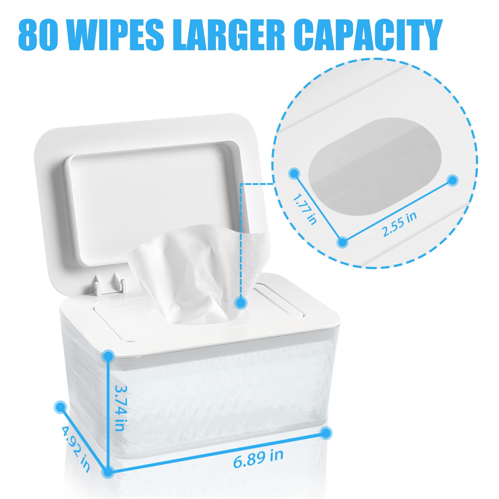 AWGOU Wet Baby Wipes Dispenser - Large Capacity Wipe Holder Seal-Designed Dust-Proof Wet Wipes Container Keep Diaper Wipes Fresh