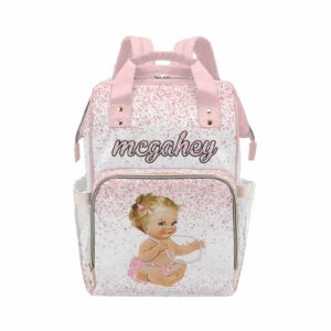 M YESCUSTOM Custom Diaper Bag with Name, Personalized Mommy Nursing Daypack with Large Capacity for Travel Birthday Gift for Women