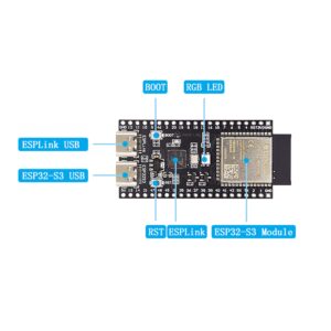 nanoESP32-S3 Development Board ESP32-S3-WROOM-1 Module WiFi/BLE ESPRESSIF AIOT Board (S3-WROOM-1-N8, Dev Board)