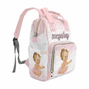 M YESCUSTOM Custom Diaper Bag with Name, Personalized Mommy Nursing Daypack with Large Capacity for Travel Birthday Gift for Women