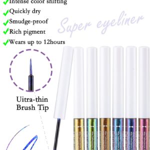 Chameleon Glitter Eyeliner Liquid - 1Pcs Green Metallic High-Pigmented Colored Makeup Glitter Pen for Eye Liner Eyeshadow, Smudge-proof, Ultra-Fine Tip Multichrome Eyeliner, Gift for Women Girl- 02#