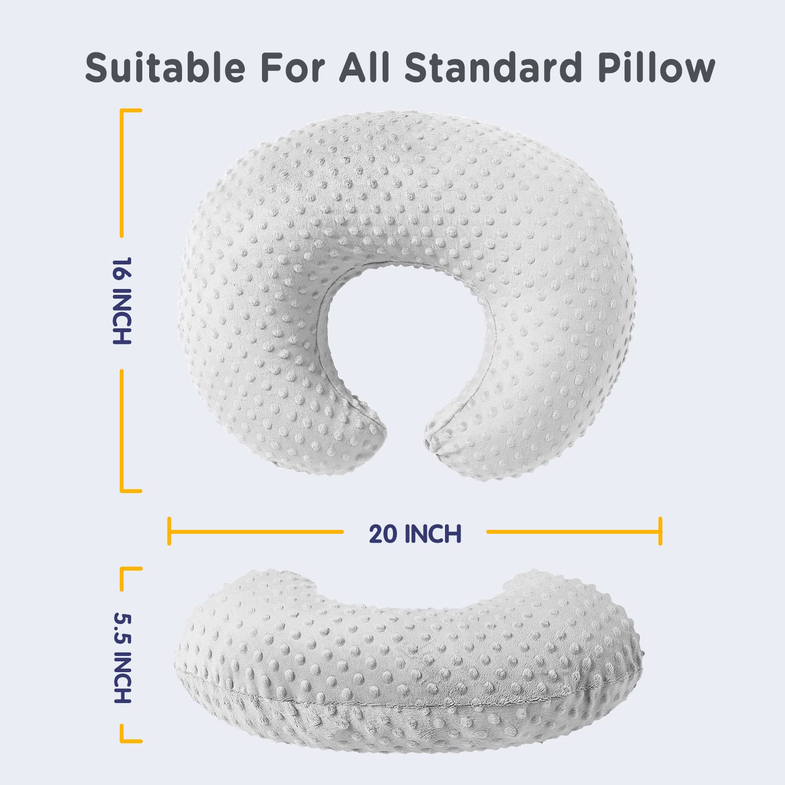 Ezencon Nursing Pillow and Positioner, Breastfeeding and Bottlefeeding Pillow, Breast Feeding Pillow with Removable and Washable Pillow Cover(Gray-Dot)