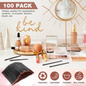 100 Pieces Disposable Angled Eyebrow Brushes Eye Liner Brush Disposable Angle Brushes Tinting Brushes for Women Girls Salon Beauty Cosmetic Make up Tool Disposable Esthetician Supplies