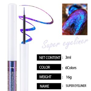 Chameleon Glitter Eyeliner Liquid - 1Pcs Green Metallic High-Pigmented Colored Makeup Glitter Pen for Eye Liner Eyeshadow, Smudge-proof, Ultra-Fine Tip Multichrome Eyeliner, Gift for Women Girl- 02#