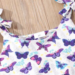 zarmfly Girls 2 Piece Short Set Baby Girl Summer Clothes Butterfly Tank Tops and Shorts Set Infant to Toddler 2t