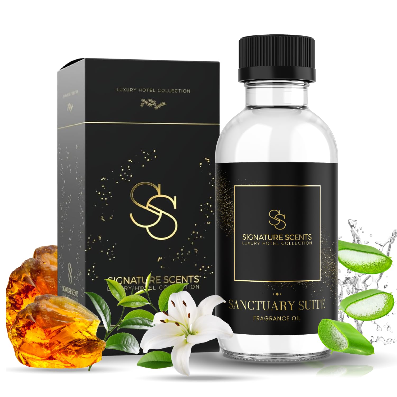 Signature Scents - Luxury Hotel Fragrances - Hotel Fragrance Oil - Diffuser Oil Blends for Aromatherapy (Sanctuary Suite) 4.05 Fl Oz (120ml)