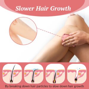 YOCEHOMI Crystal Hair Eraser for Women and Men, Crystal Hair Remover Painless Exfoliation, Magic Hair Eraser for Back Arms Leg, Portable Mild Hair Remover, Reusable & Washable - Nude Pink