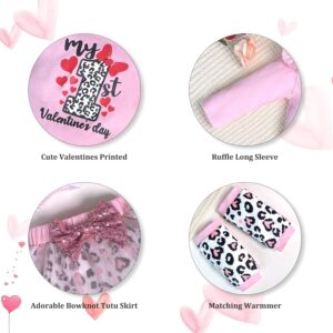 fioukiay Preemie Baby Girl Valentine's Day Skirt Sets Infant Love Heart Top Valentine's Day Dress Clothes Outfits (Pink, Preemie)