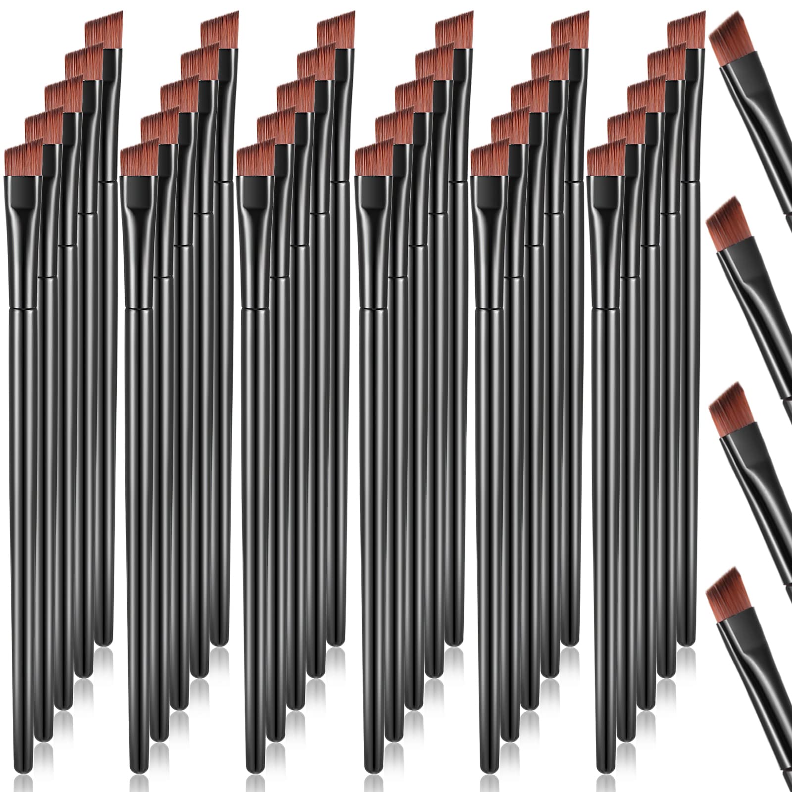 100 Pieces Disposable Angled Eyebrow Brushes Eye Liner Brush Disposable Angle Brushes Tinting Brushes for Women Girls Salon Beauty Cosmetic Make up Tool Disposable Esthetician Supplies